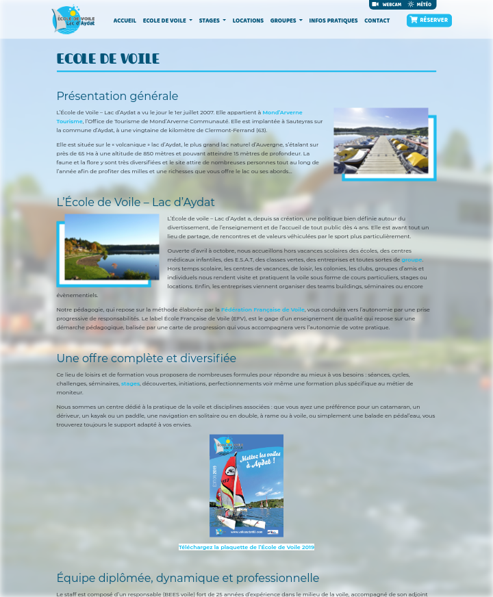capture ecran 2 site ecole de voile aydat