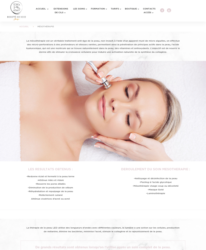 capture ecran 1 site beaute de soie