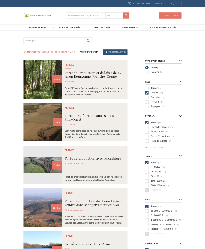 capture ecran 3 site foret investissement