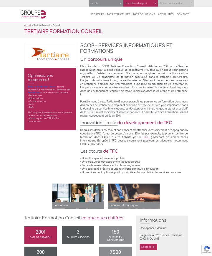 capture ecran 2 site groupe e