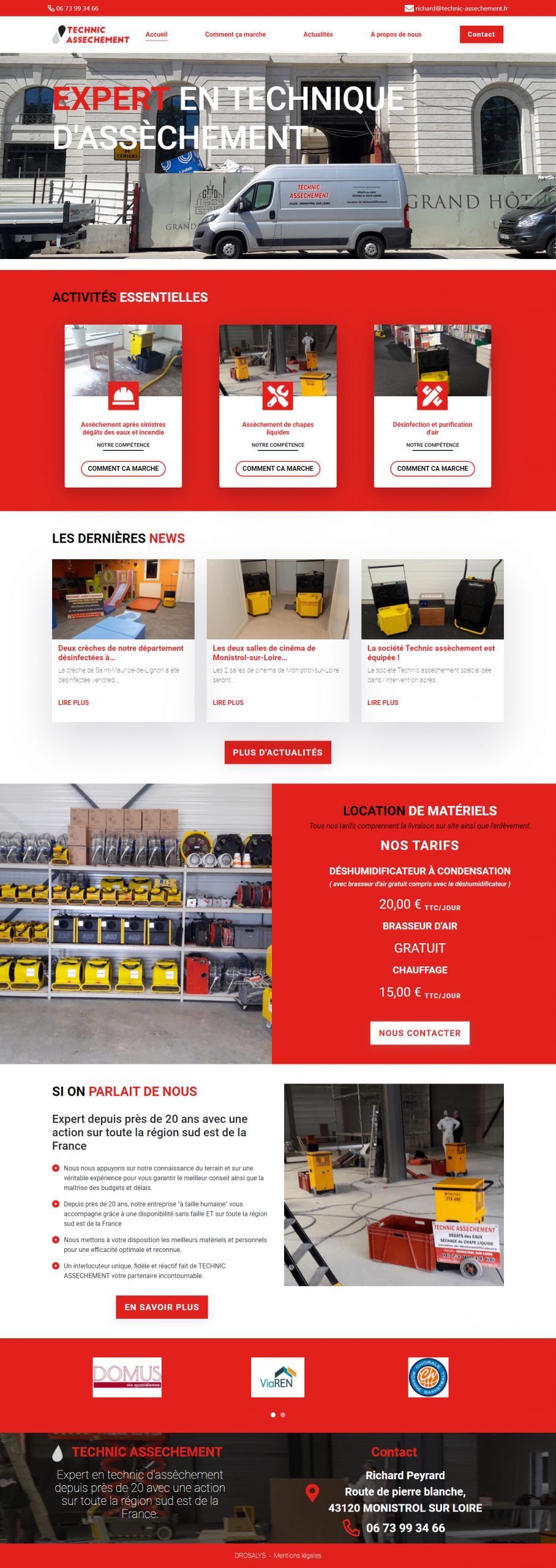 capture ecran 1 site technic assechement